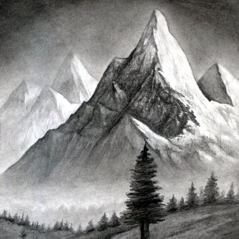 simple landscape drawing